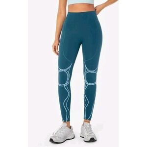 Fanka Body Sculpt Two Way Temp Leggings Size 10 Reversible Deep Lake/Iceberg